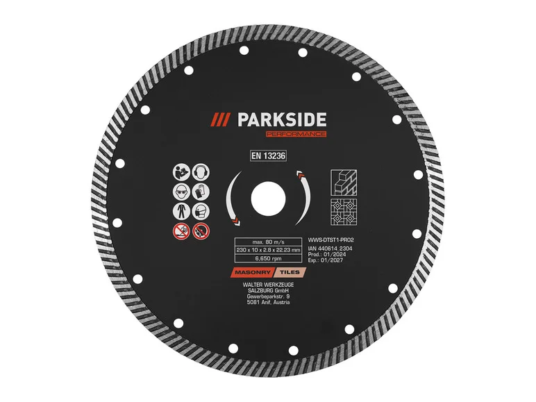PARKSIDE PERFORMANCE® Disques à tronçonner ou disques à ébarber. Ø 230 mm