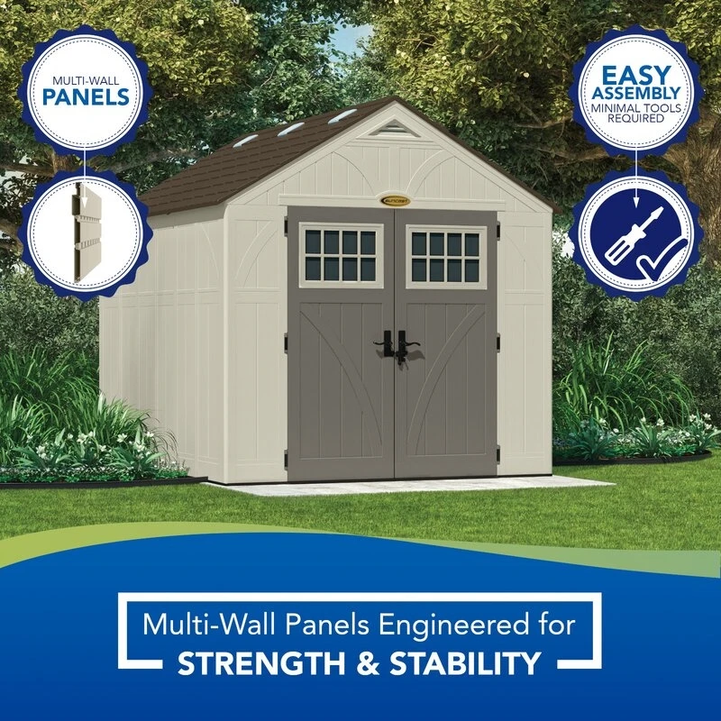 Outdoor Herb 8 ft. wide x 10 ft. deep plastic storage shed