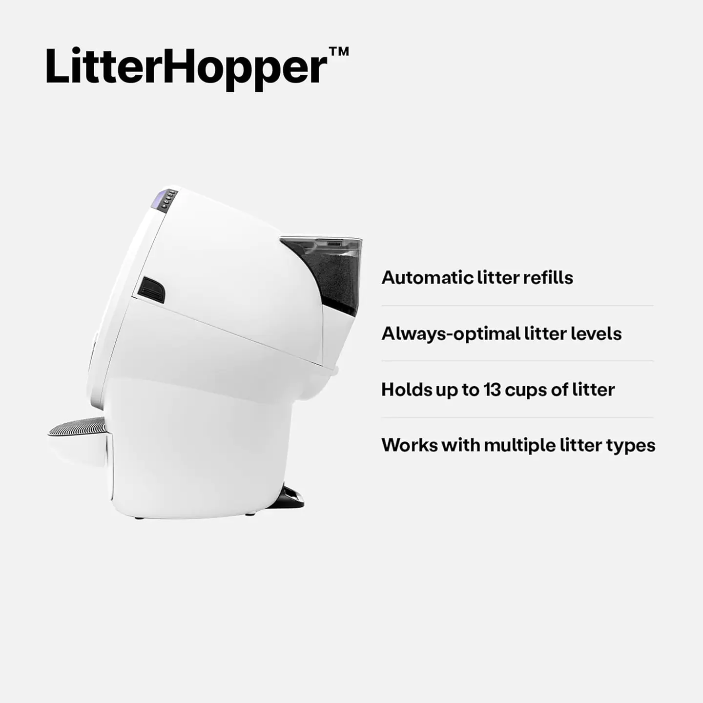 Litter-Robot 4 Total Bundle by Whisker (Black) - Automatic, Self-Cleaning Cat Litter Box, Includes Litter-Robot 4, LitterHopper, 6 OdorTrap Pack Refills, 50 Waste Drawer Liners, Ramp, Mat & Fence