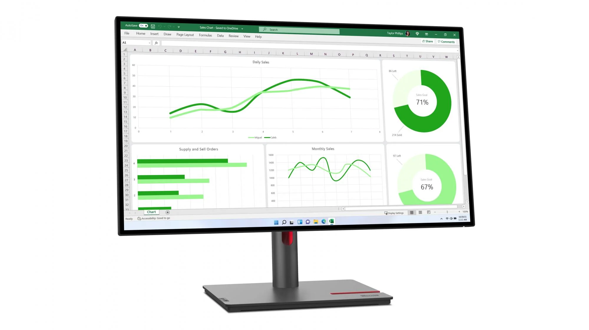Lenovo ThinkVision P27q-30 27 2560 x 1440 (2K) HDMI DisplayPort 60Hz Pivot Skærm