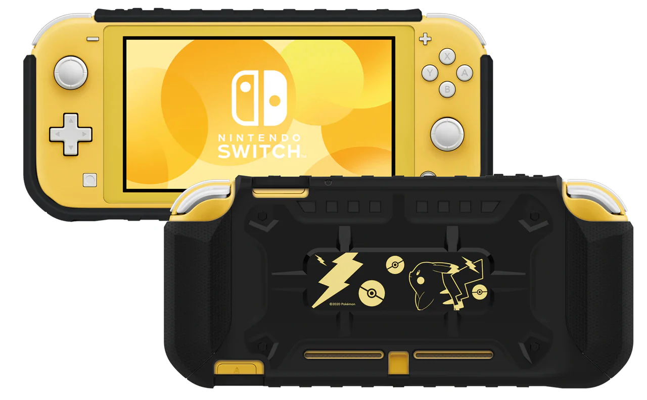 HORI Switch Lite Hybrid System Armor - Pokémon Pikachu Black & Gold