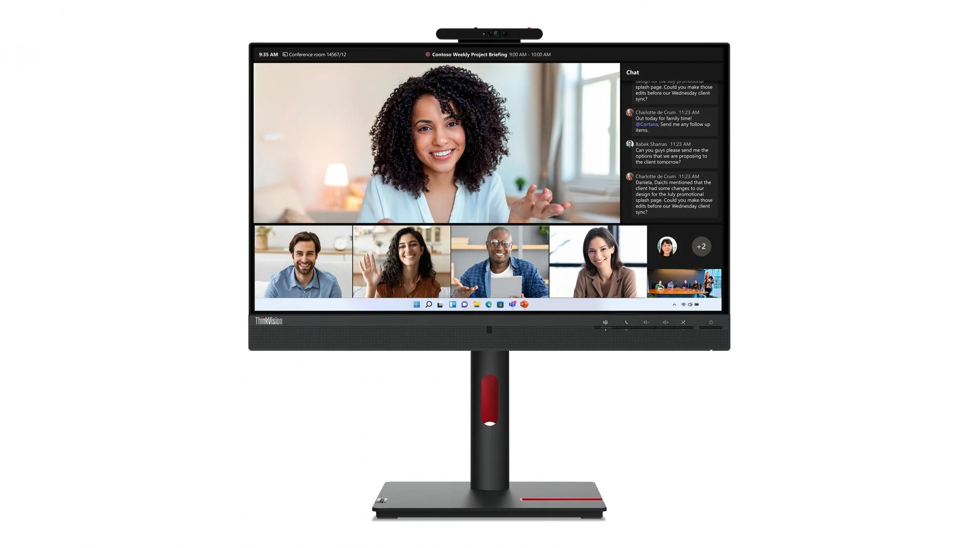 Lenovo ThinkVision T24mv-30 24 1920 x 1080 (Full HD) HDMI DisplayPort USB-C Pivot Skærm
