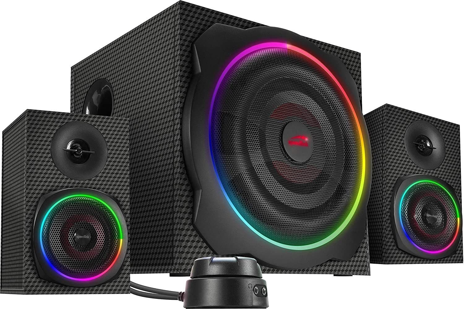 Speedlink – GRAVITY CARBON RGB 2.1 Gaming-Lautsprechersystem