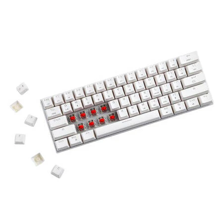 Trådløs Mekanisk Tastatur Motospeed SK62 Hvid (rød switch)