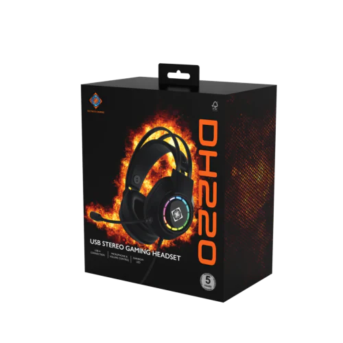 Deltaco - DH220 USB Stereo Gaming Headset - RGB - Sort