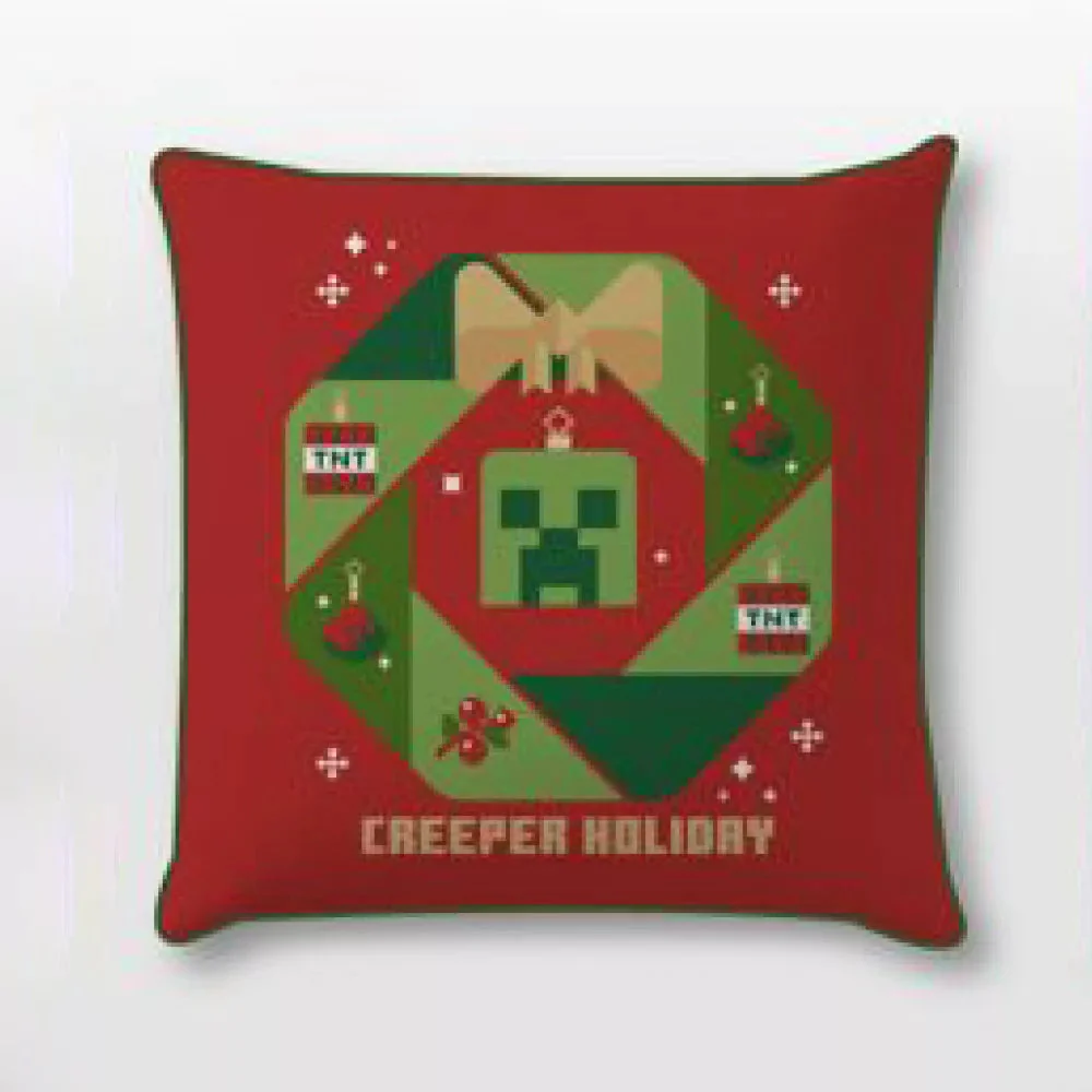 Minecraft Creeper jule Pudebetræk – 40x40 cm (Velour)