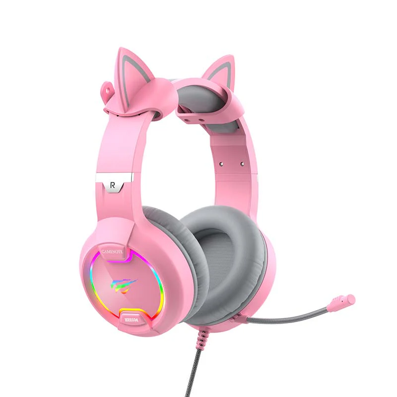 Gaming headphones Havit GAMENOTE H2233d  RGB (pink)