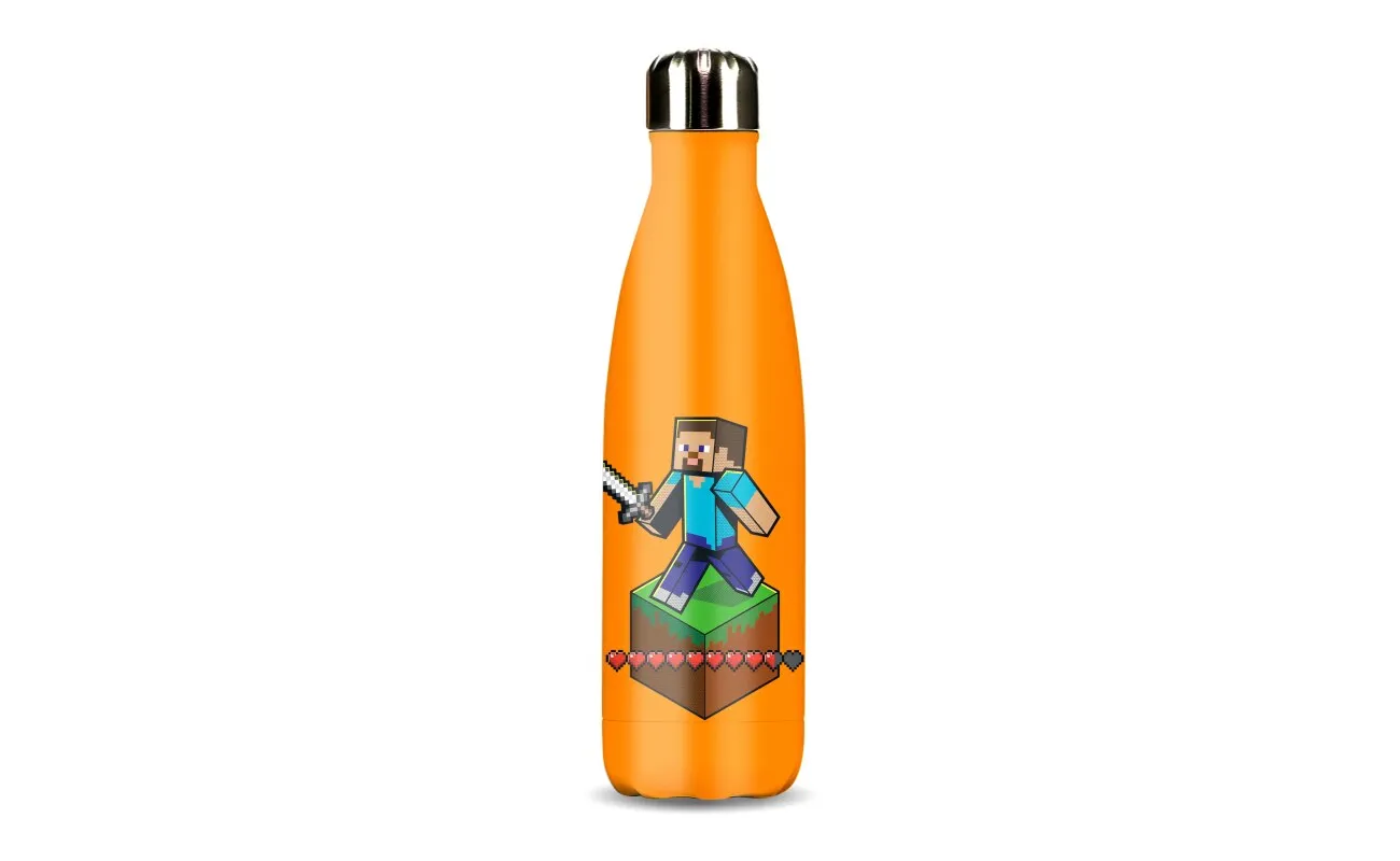 Minecraft Aluminium Drikkedunk 600 ml – Orange