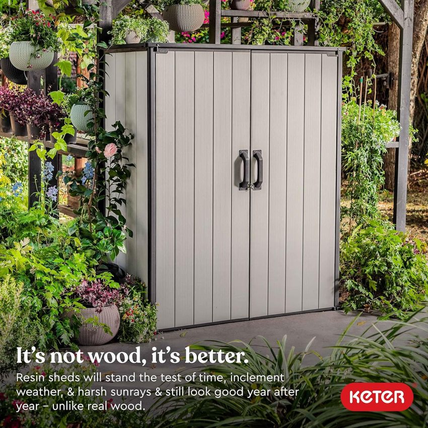 Keter Premier Tall 4.6 x 5.6 ft. Resin Outdoor Storage Shed