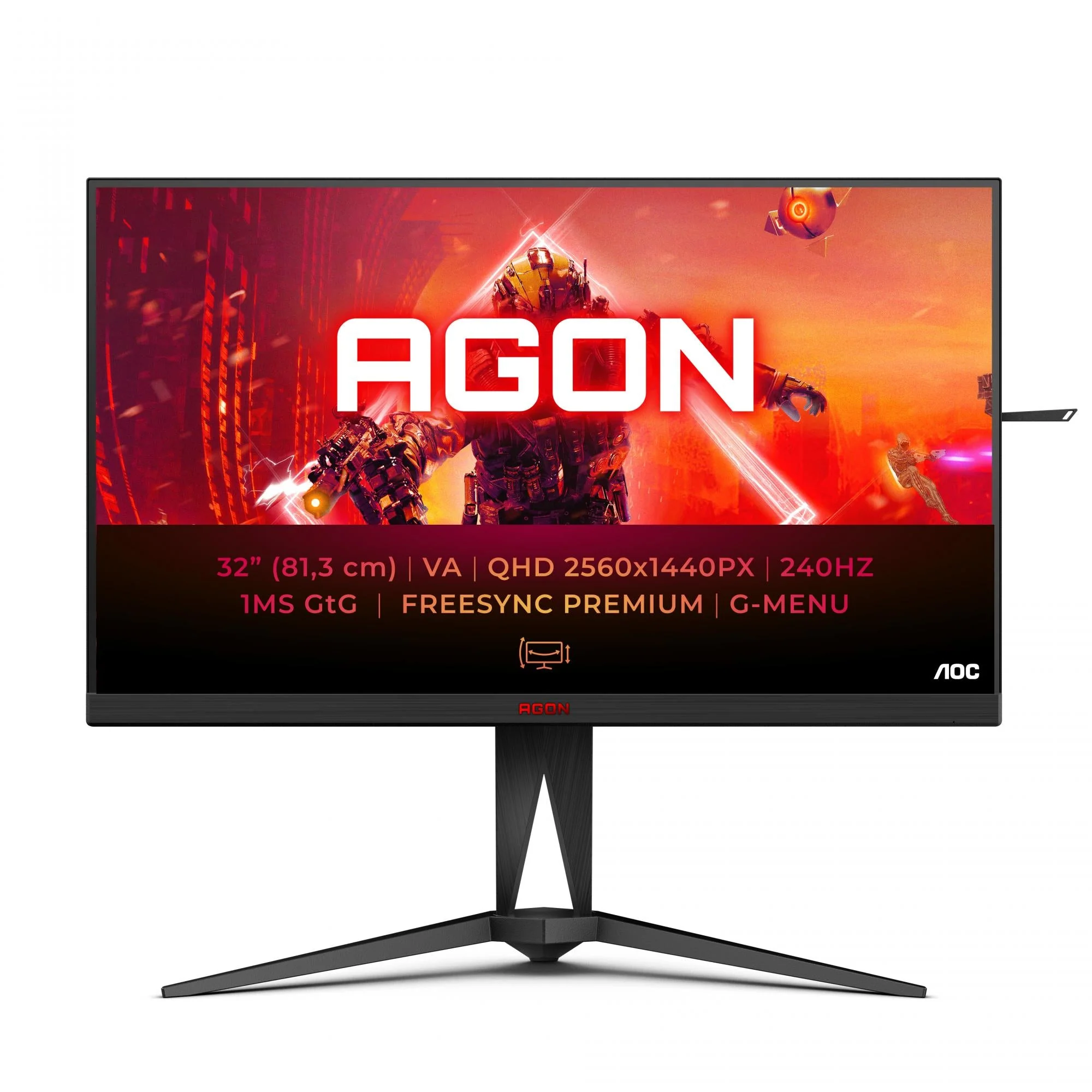 AOC AG325QZN/EU 32. 16:9. 400cd/m2. 2560x1440. 2 x HDMI. 2 x DisplayPort. Headphone out