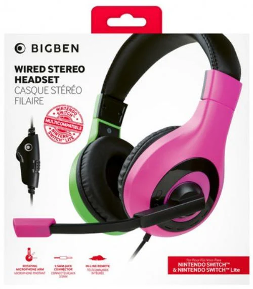Stereo Gaming Headset V1 - Pink/Grøn