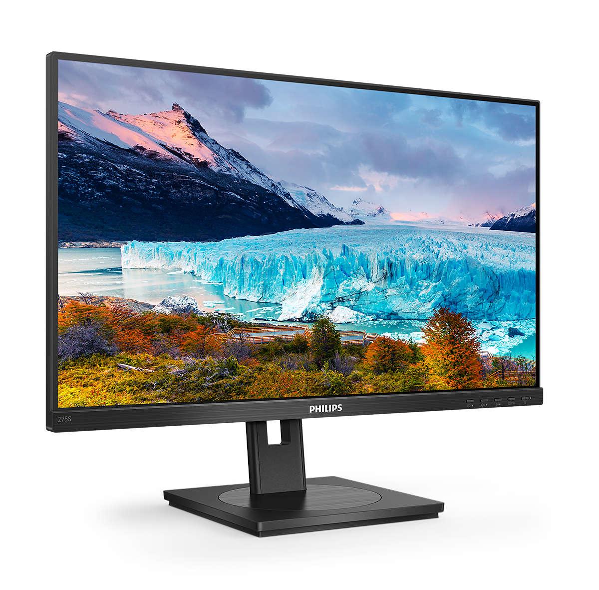 Philips S-line 275S1AE 27 2560 x 1440 (2K) DVI HDMI DisplayPort 75Hz Pivot Skærm